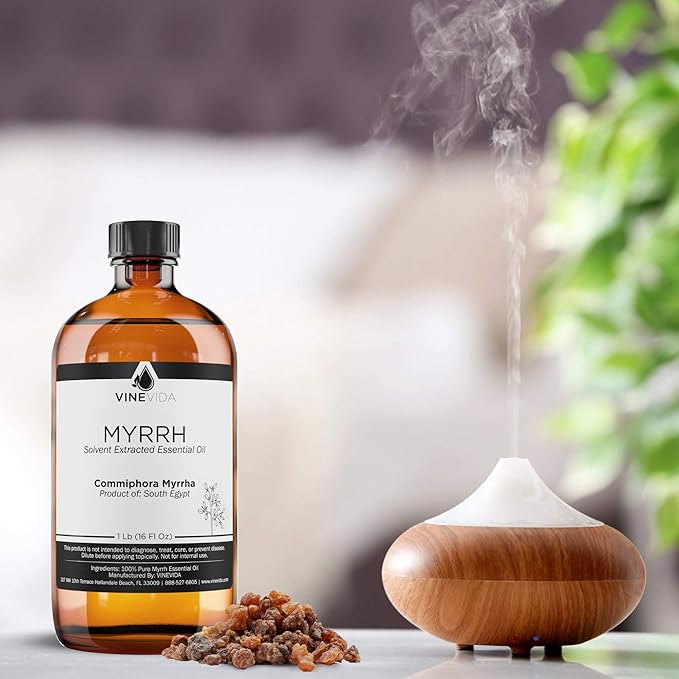 VINEVIDA Myrrh Essential Oil - 16 oz Undiluted - DIY Candle Scents & Bulk for Soap Making