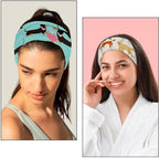6 Pcs Stretchy Headbands for Women, Absorbed Sport Headband Soft Twist Knotted Headbands for Daily Life Yoga Workout, Dogs Collection Multi Animal