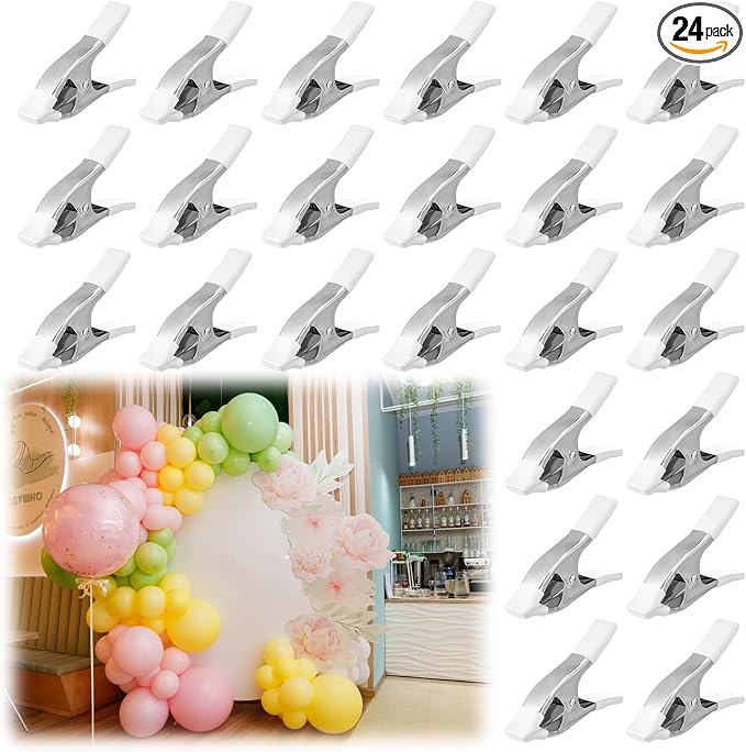 LemonRoad 24 Pack Balloon Arch Clips 1.97 Inch Metal Spring Clamps Strong Clips by Unknown