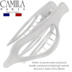 Camila Paris CP3231 French Hair Clips, Large Side Slide Hair Clips for Long Curly Wavy Hair, Strong Hold No Slip Grip, Girls Hair Claw Clips for Women, Styling Girls Hair Accessories, Made In France