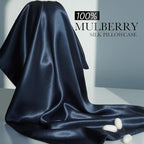 Natural Silk Pillowcase for Hair and Skin with Hidden Zipper, 22 Momme, 600 Thread Count 100% Mulberry Silk Pillowcase, Soft Smooth Both Sided Silk Pillow Cover(Navy Blue, King 20 inch X 36 inch ,1pc)