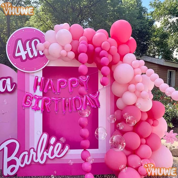 16 Inch Happy Birthday Balloon, Hot Pink Happy Birthday Balloons Banner - Image 4