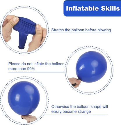 RUBFAC Blue Balloon Arch Kit 129pcs Different Sizes Royal Blue Balloons | Blue - Image 3