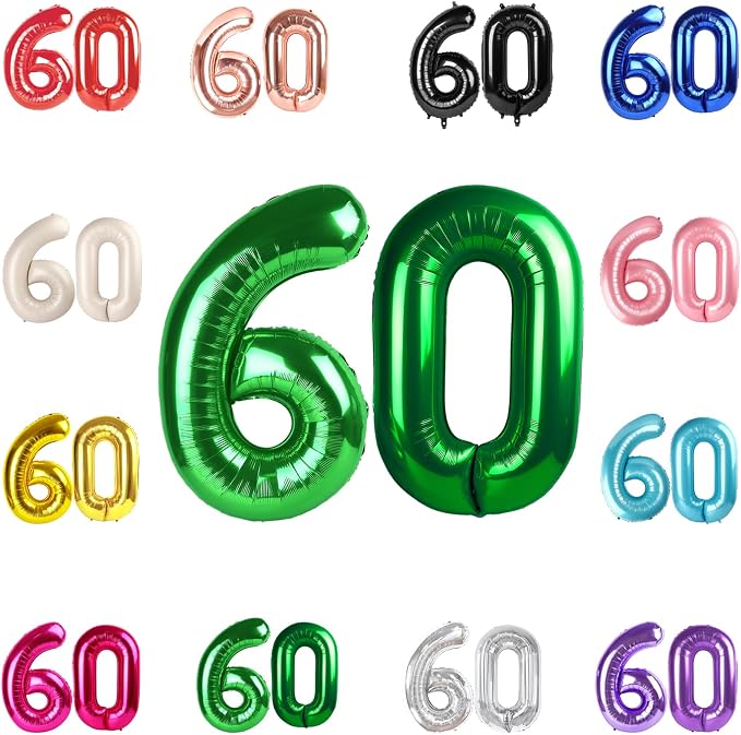 Green Number 60 Balloon 40 Inch by IWERP
