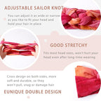 Vercret Headbands for Women Tie Dye Sailor Knot Headband Wide Elastic Adjustable Braided Hair Bands Non Slip Boho Stretchy Turban Headwrap Yoga Workout,3 PCS
