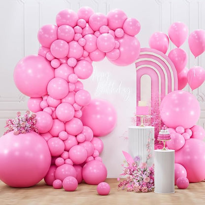 PartyWoo Pink Balloons 127pcs Different Sizes of 36 18 12 10 5 Inch Matte Pink by PartyWoo