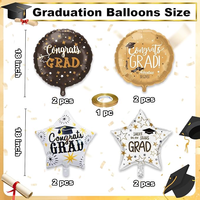 2026 Graduation Foil Balloons Decorations Set, Class of 2026 Balloon - Image 2