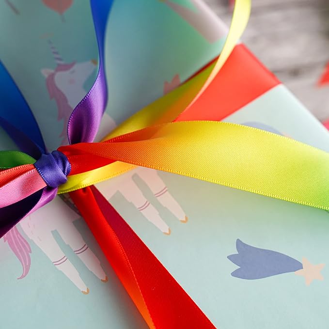 Rainbow Ribbon 3/8 inch Rainbow Thin Ribbon Color Satin Ribbons - Image 5