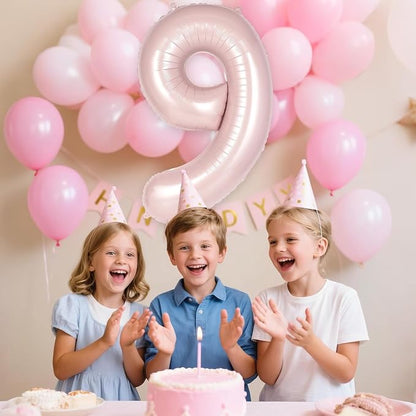 Light Pink Number 19 Balloon, 40 Inch Giant Mylar Number Balloons, Large Foil - Image 5