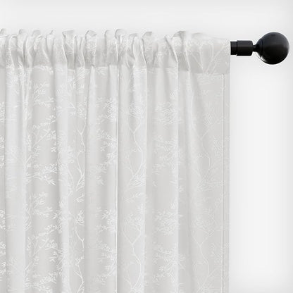 Anmao White Semi Sheer Light Filtering Curtains 90 Inches Long 2 Panels - Image 8