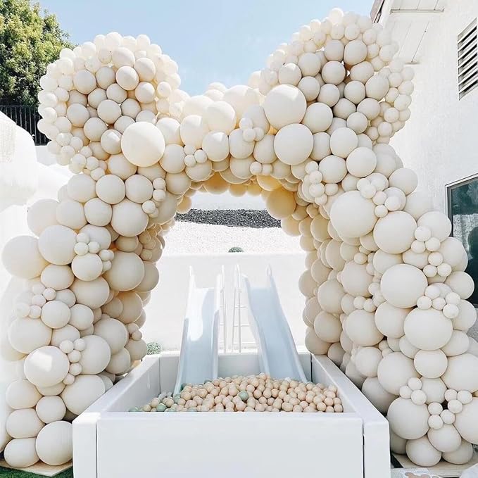 412pcs Sand White Balloon Garland Arch Kit 18 12 10 5 Inch Different Sizes - Image 4