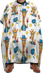 Full Coverage Professional Salon Cutting Barber Hairdressing Cape, Dyeing Salon Apron Cute and Funny Giraffe Hair Cutting Cloak for Hair Cutting Styling