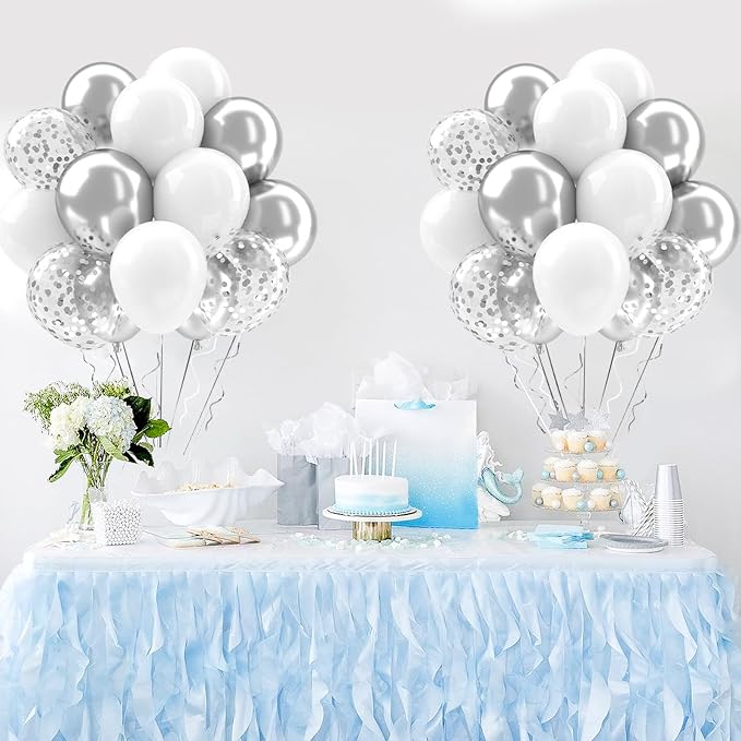Patimate White and Silver Balloons Set - Image 6