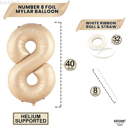 KatchOn Caramel Number 8 Balloon 40 Inch | Number 8 Balloons - Image 4