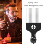 Boao 3 Packs Metal Hair Pick Afro Pick Comb Wig Braid Detangle Styling Lift Comb Tool for Women, Men Curly Hair Styling