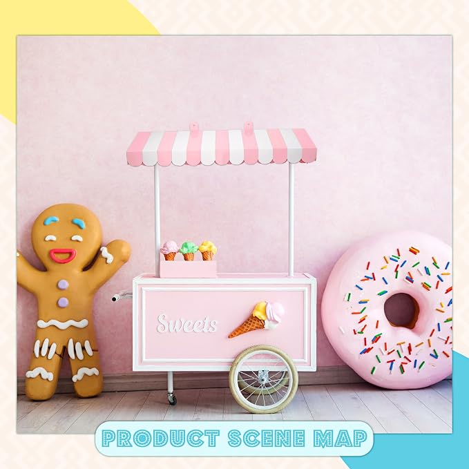 Boao 4 Pack Pink Circus Awning Decoration 3D Pink and White Stripe Cardboard - Image 5