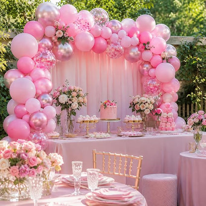 Metallic Chrome Pink 52 PCS 12 Inch Latex Balloons - Image 5
