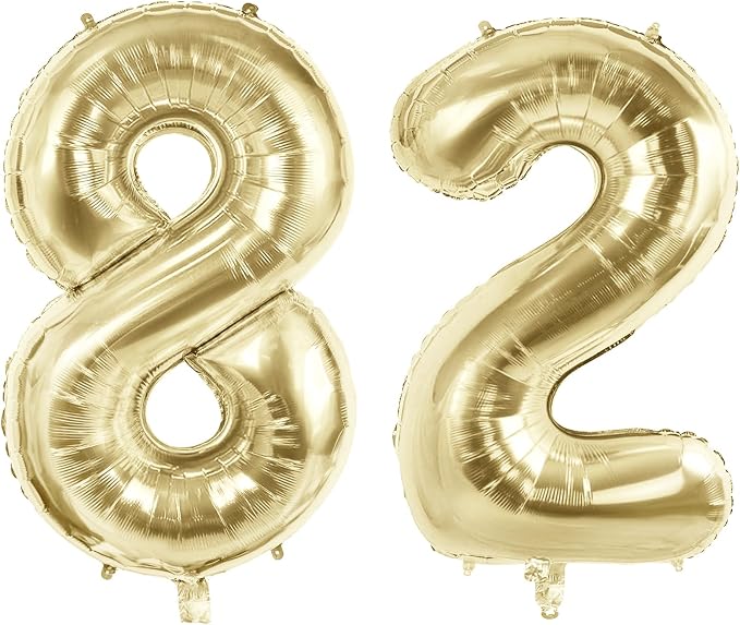 Number 82 Balloons for 82nd Birthday Party Decorations, 40 Inch 0-100 by Joycard