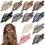 12 Pack French Flat Hair Clips for Women Matte No Crease Flat Claw Clips Curly Hair Clips Strong Hold No-Slip Claw Barrettes for Thick Thin Hair