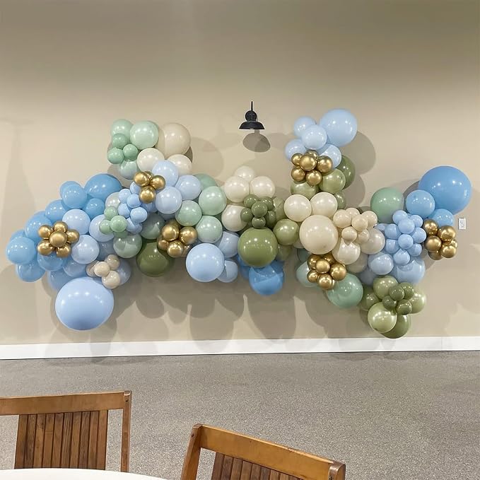 Dusty Blue Green Balloons - Image 5