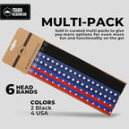 Tough Headwear Thin Elastic Headbands - Sports Headbands for Women & Men - Mens Workout Headband - Running or Soccer Headband