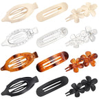 12 PCS Flat Hair Clips - 3 Styles Matte Flat Claw Clips Set Duckbill Barrettes for Women, No-Slip Strong Hold for Thin and Thick Hair, Hair Accessories for Girls Gift (Transparent)