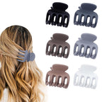 6 Pcs Hair Clips Small Claw Clips for Thin Hair Medium Matte Non-slip Hair Accessories for Women and Girls (Brown Grey)