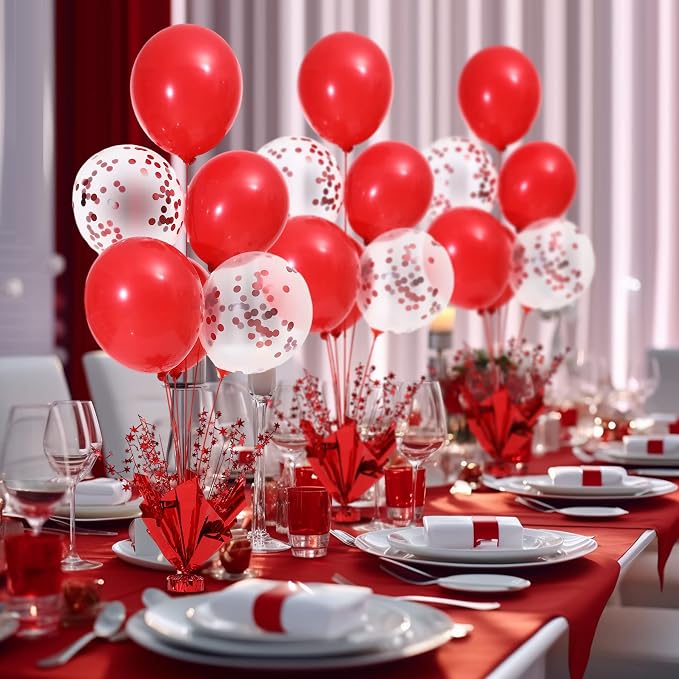 Red Balloon Table Centerpiece Kit, 2 Sets Red Balloon Stands - Image 5