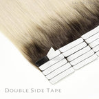 Lacer Tape in Hair Extensions Human Hair, 20pcs 30g 12 Inch Darkest Brown to Platinum Blonde Hair Extensions Tape in Straight Human Hair Tape in Extensions Skin Weft Double Sided