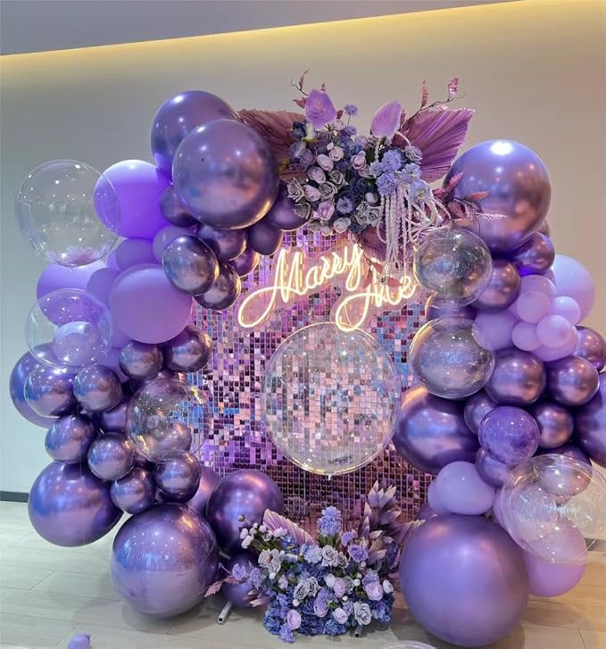 Metallic Purple Balloons 12inch - Image 5