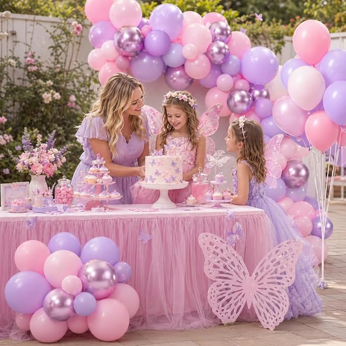 Pastel Pink Purple Balloons, 12 Inch Pearl Light Pink Metallic Purple - Image 3