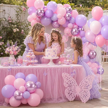 Pastel Pink Purple Balloons, 12 Inch Pearl Light Pink Metallic Purple - Image 3