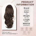 Ponytail Extension, Drawstring Ponytail Extension for Women 20 Inch Long Wavy Pony Tails Hair Extensions Synthetic Clip in Ponytail Hairpiece for Women(Medium Brown)