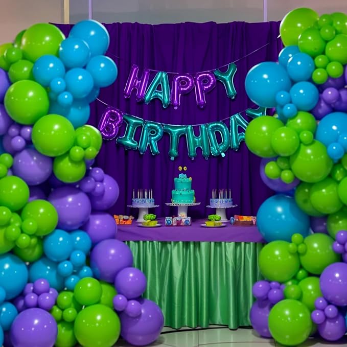 Green Purple Teal Balloon Arch Kit, Boys Birthday Party Decorations | Assorted - Image 5