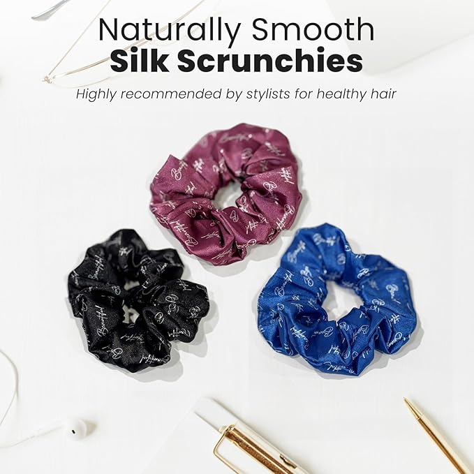 satin scrunchies for all hair type 9pack elastic hair band great for ponytails XL srcunchies set these soft hair ties is great for every occasion