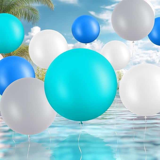 Gejoy 24 Pcs Pool Giant Balloons 36/24/18 Inch Jumbo Large Big Latex Balloons - Image 5
