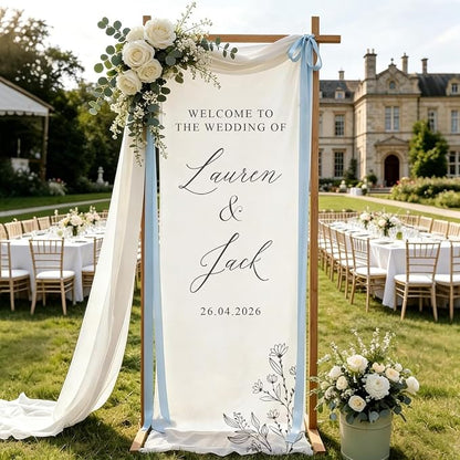 Personalized Fabric Wedding Welcome Sign, Linen Wedding Welcome Sign Cotton - Image 2
