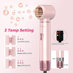 5 in 1 Hair Dryer Brush Set, Hot Air Styler, Detachable Blow Dryer Brush, 3 Heat Settings Auto Curling Wrap Styler, Ionic Hair Styling Tools, Straight Curl Dry Volumiz Smooth (Pink)