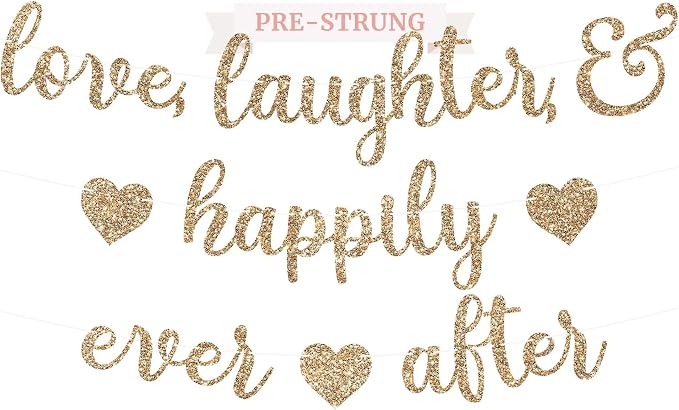 Pre-Strung Love Laughter & Happily Ever After Banner by PerfectOccasion