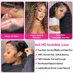 bangjazz Long Water Wave Lace Closure Wigs Human Hair 180% Density Brazilian Virgin Hair Wet and Wave Lace Front Human Hair Wigs for Black Women Pre Plucked with Baby Hair Natural Color 32 Inch