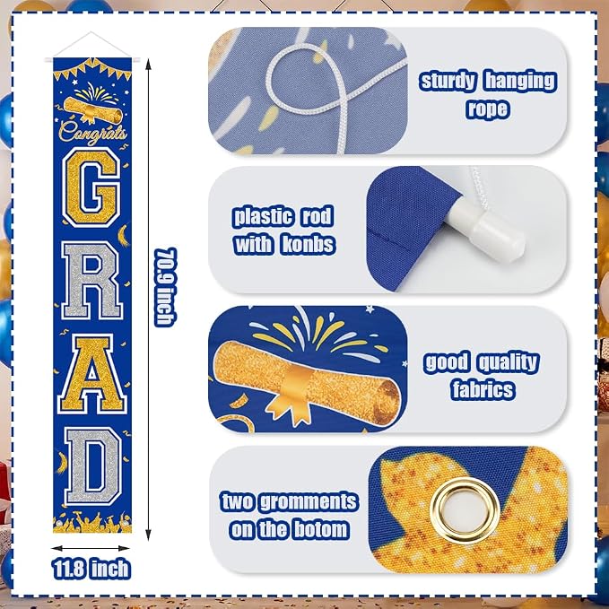 Graduation Banner 2026, Class of 2026 Banner, Indoor Outdoor Graduation Party - Image 2