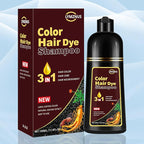 Herbal Dark Brown Hair Coloring Shampoo for Women and Men - 3 in 1 for Gray Coverage, 100% Gray to Brown Hair Color, 500ml