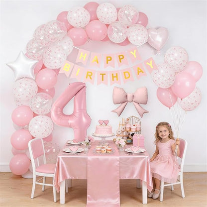 4th Pink Bow Birthday Decorations - Image 5