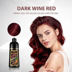 Instant Dark Wine Red Hair Color Shampoo 500ml for Men & Women, 3 in 1 Dark Burgundy Dye Shampoo 100% Covers Gray Hair, Natural Coloring Shampoo in Minutes 17.6 Fl Oz