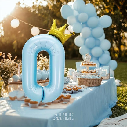 AULE 40 Inch Big Light Blue 0 Balloon Number - Image 5