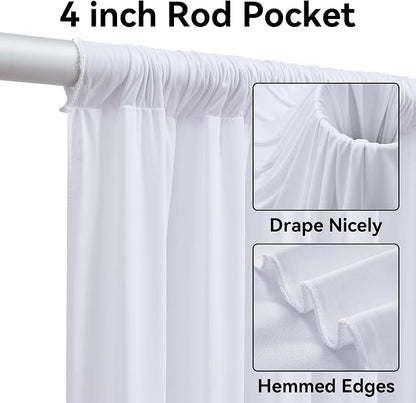 14ft x 10ft White Backdrop Curtains - Image 2