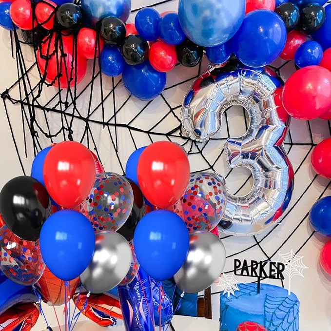 50pcs 12 Inch Black Red and Blue Balloons - Image 4