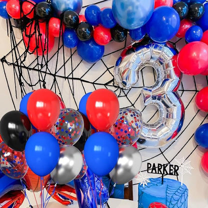 50pcs 12 Inch Black Red and Blue Balloons - Image 4