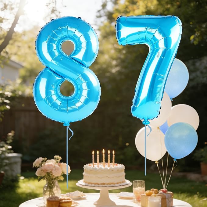 40 Inch Number 87 Balloons for 87th Birthday Party Decorations, 0-100 Jewelry - Image 3
