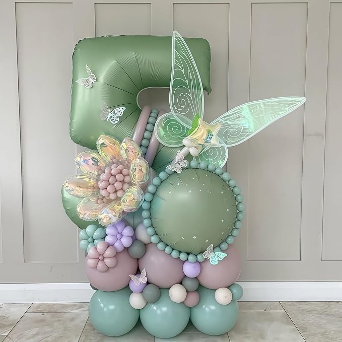 Sage Green 3 Number Balloon, Olive Green 3 Balloons 40 Inch Large Helium Foil - Image 5